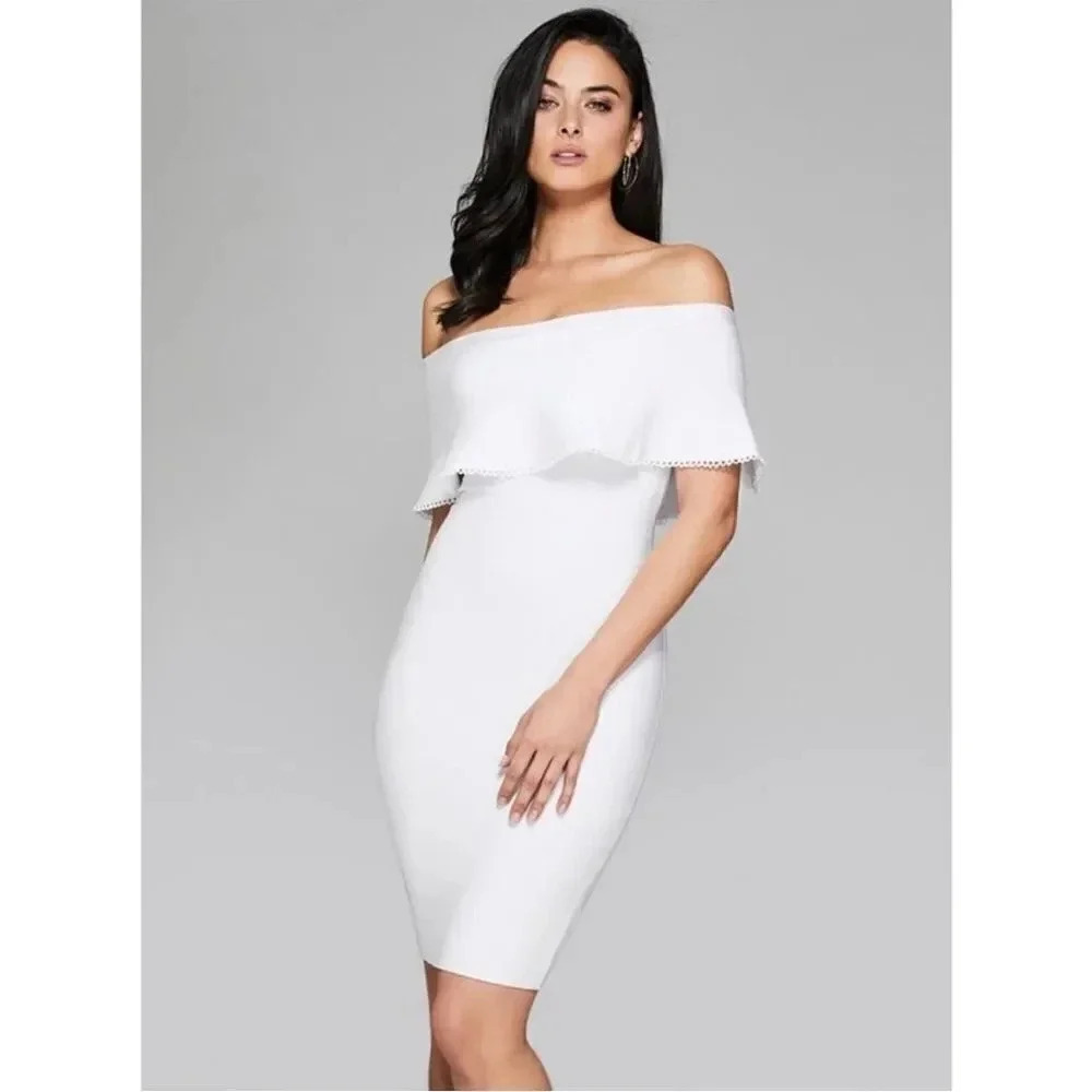 GUESS BY MARCIANO Meldon white Bandage Dress
